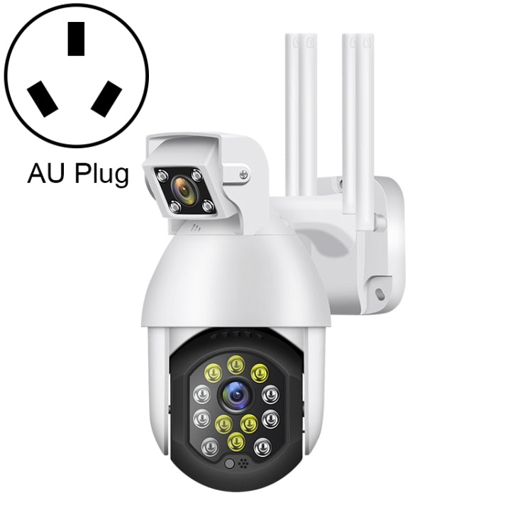 QX41 1080P 2.0MP Dual Lens IP66 Waterproof Panoramic PTZ WIFI Camera, Support Day and Night Full Color & Two-way Voice Intercom & Smart Alarm & Video Playback & 128GB TF Card, AU Plug, QX41 QX41 1080P 2.0MP Dual Lens IP66 Waterproof Panoramic PTZ WIFI Camera, Support Day and Night Full Color & Two-way Voice Intercom & Smart Alarm & Video Playback & 128GB TF Card, AU Plug, QX41